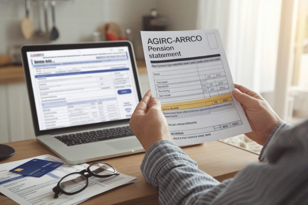 Un retraité consulte un relevé Agirc-Arrco et son avis d’imposition